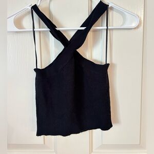 PacSun cross next black ribbed tank top